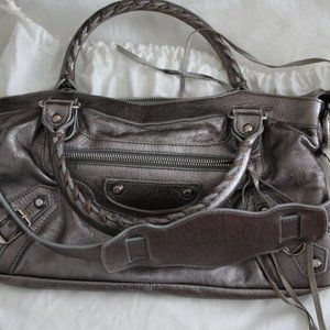 RARE Pewter Balenciaga City Bag